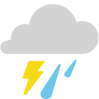 Slight chance of a thunderstorm. Lows overnight in the mid 60s.